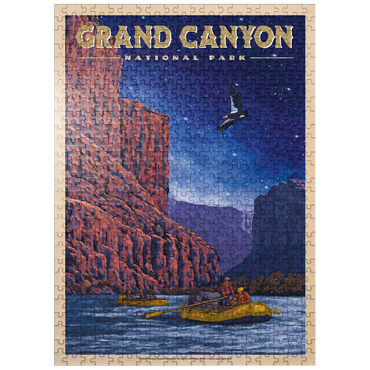 puzzleplate Grand Canyon National Park - Night Rafting, Vintage Travel Poster 500 Jigsaw Puzzle