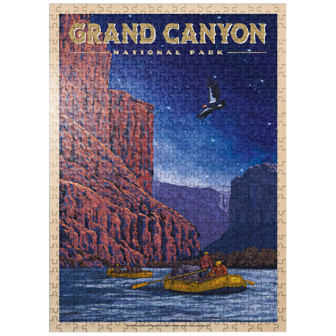 puzzleplate Grand Canyon National Park - Night Rafting, Vintage Travel Poster 500 Jigsaw Puzzle