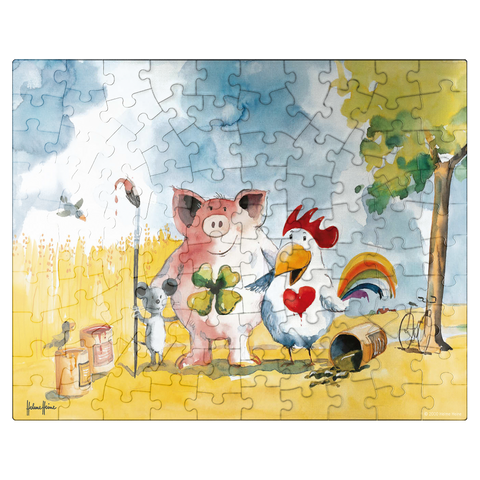 puzzleplate With Ice - Heine Three friends and an ice cream - Helme Heine 100 Jigsaw Puzzle