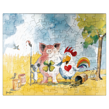 puzzleplate In Happiness - Heine Three friends in happiness - Helme Heine 100 Jigsaw Puzzle