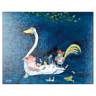 puzzleplate By The Lake - Heine Three Friends By The Lake - Helme Heine 100 Jigsaw Puzzle