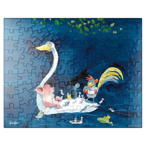 puzzleplate By The Lake - Heine Three Friends By The Lake - Helme Heine 100 Jigsaw Puzzle