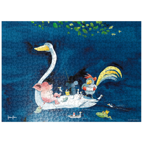 puzzleplate By The Lake - Heine Three Friends By The Lake - Helme Heine 500 Jigsaw Puzzle