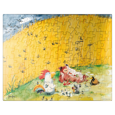 puzzleplate At The Picnic - Heine Three Friends At The Picnic - Helme Heine 100 Jigsaw Puzzle