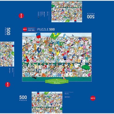 Sports Fans I (Brazil) - Blachon - Cartoon Classics 500 Jigsaw Puzzle box 3D Modell