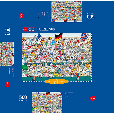 Sports Fans II (Germany) - Blachon - Cartoon Classics 500 Jigsaw Puzzle box 3D Modell