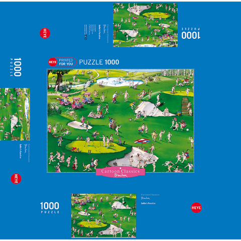 Golfer's Paradise - Blachon - Cartoon Classics 1000 Jigsaw Puzzle box 3D Modell