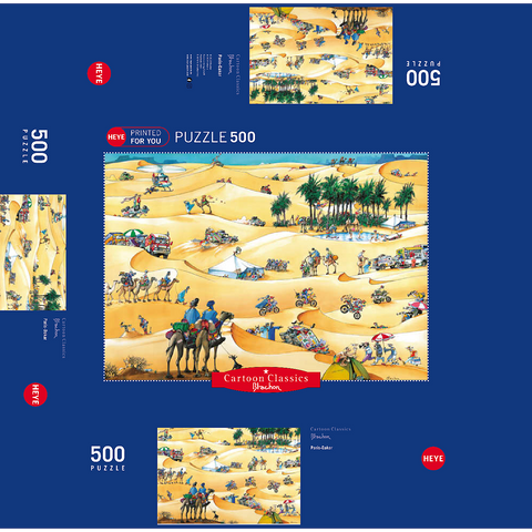 Paris-Dakar - Blachon - Cartoon Classics 500 Jigsaw Puzzle box 3D Modell