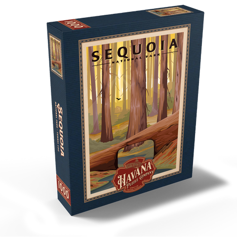 Sequoia National Park - Tunnel Log, Vintage Travel Poster 1000 Jigsaw Puzzle box view1