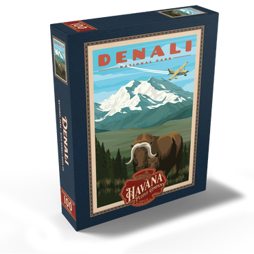 Denali National Park - Wild Denali Musk Ox, Vintage Travel Poster 100 Jigsaw Puzzle box view1