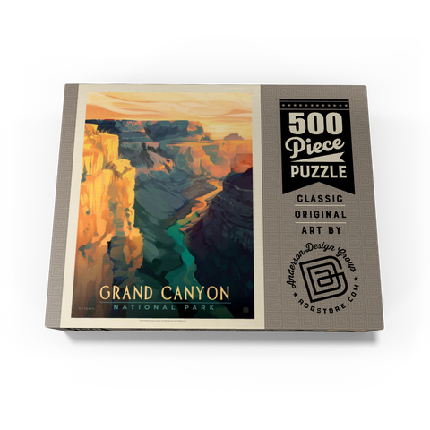 Grand Canyon National Park: Deep Shadows, Vintage Poster 500 Jigsaw Puzzle box view1