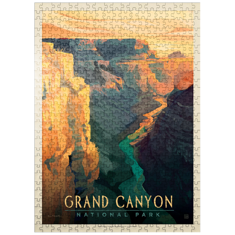 puzzleplate Grand Canyon National Park: Deep Shadows, Vintage Poster 500 Jigsaw Puzzle