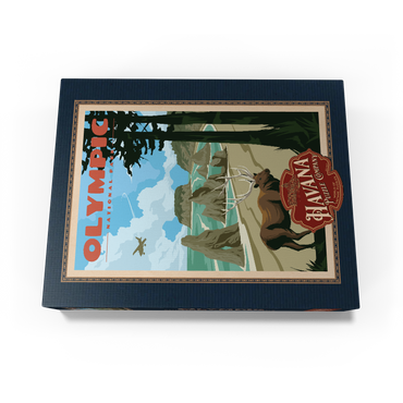 Olympic National Park - Wapiti at Ruby Beach, Vintage Travel Poster 1000 Jigsaw Puzzle box view1
