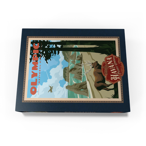 Olympic National Park - Wapiti at Ruby Beach, Vintage Travel Poster 100 Jigsaw Puzzle box view1