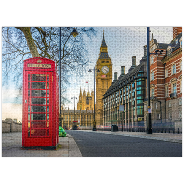 puzzleplate Red telephone box with Big Ben in London 1000 Jigsaw Puzzle