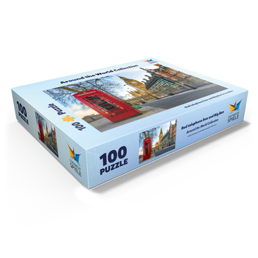 Red telephone box with Big Ben in London 100 Jigsaw Puzzle box view1