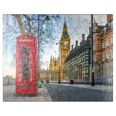 puzzleplate Red telephone box with Big Ben in London 100 Jigsaw Puzzle