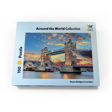 Tower Bridge in London at sunset 100 Jigsaw Puzzle box view1