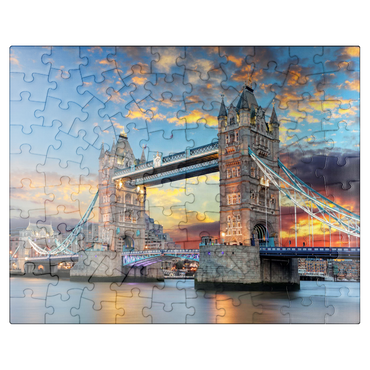 puzzleplate Tower Bridge in London at sunset 100 Jigsaw Puzzle