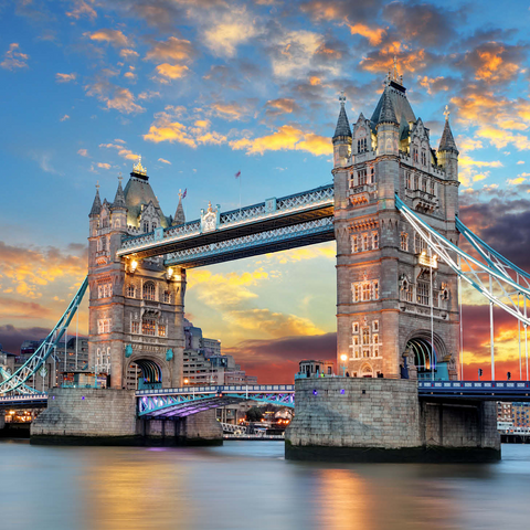 Tower Bridge in London at sunset 500 Jigsaw Puzzle 3D Modell