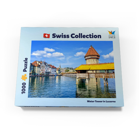 Water Tower and Chapel Bridge in Lucerne, Switzerland 1000 Jigsaw Puzzle box view1