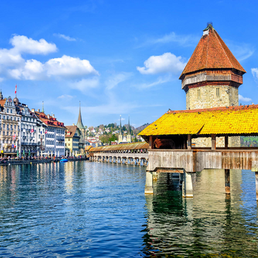 Water Tower and Chapel Bridge in Lucerne, Switzerland 1000 Jigsaw Puzzle 3D Modell
