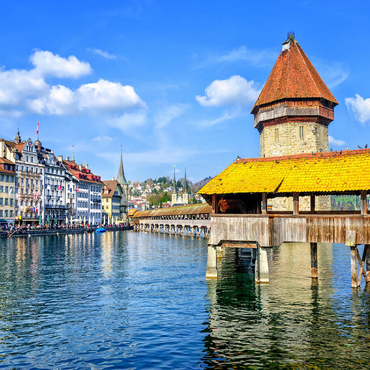 Water Tower and Chapel Bridge in Lucerne, Switzerland 100 Jigsaw Puzzle 3D Modell