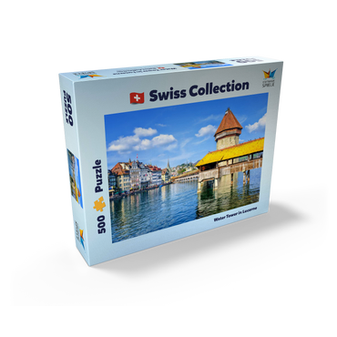 Water Tower and Chapel Bridge in Lucerne, Switzerland 500 Jigsaw Puzzle box view1