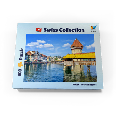 Water Tower and Chapel Bridge in Lucerne, Switzerland 500 Jigsaw Puzzle box view1
