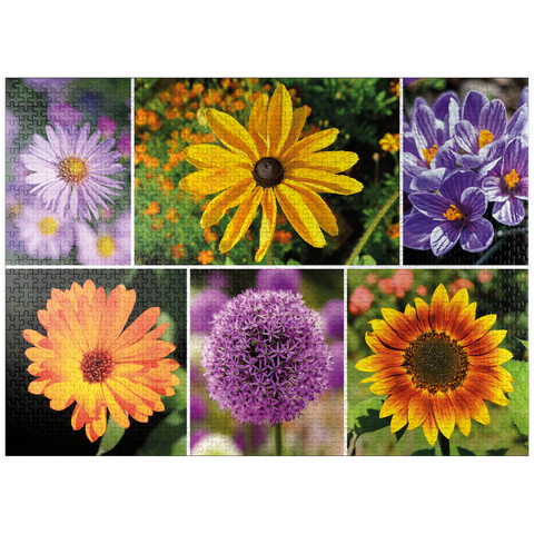 puzzleplate Colorful flowers collage No. 4 in spring and summer 1000 Jigsaw Puzzle