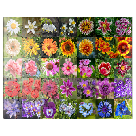 puzzleplate Colorful flowers collage No. 5 in spring and summer 100 Jigsaw Puzzle