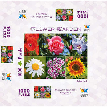 Colorful flowers collage No. 6 in spring and summer 1000 Jigsaw Puzzle box 3D Modell