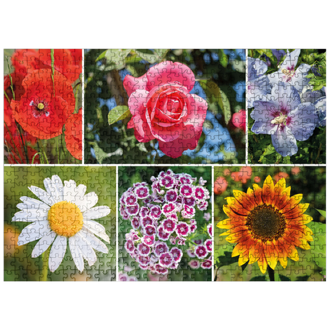 puzzleplate Colorful flowers collage No. 6 in spring and summer 500 Jigsaw Puzzle