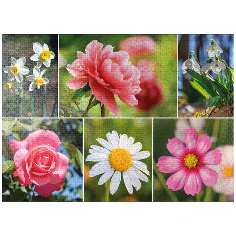 puzzleplate Colorful flowers collage No. 7 in spring and summer 1000 Jigsaw Puzzle