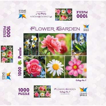 Colorful flowers collage No. 7 in spring and summer 1000 Jigsaw Puzzle box 3D Modell