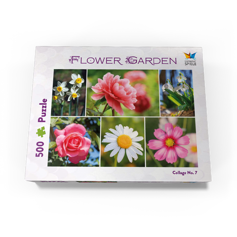 Colorful flowers collage No. 7 in spring and summer 500 Jigsaw Puzzle box view1