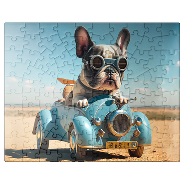puzzleplate Funny bulldog driving car 100 Jigsaw Puzzle