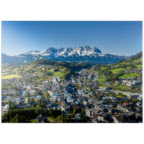 puzzleplate Panoramic view of Kitzbühel in Tyrol, Austria 1000 Jigsaw Puzzle
