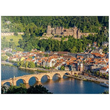 puzzleplate View of Heidelberg - Old Town, Old Bridge and Castle 1000 Jigsaw Puzzle