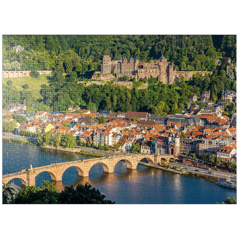 puzzleplate View of Heidelberg - Old Town, Old Bridge and Castle 1000 Jigsaw Puzzle