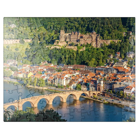 puzzleplate View of Heidelberg - Old Town, Old Bridge and Castle 100 Jigsaw Puzzle
