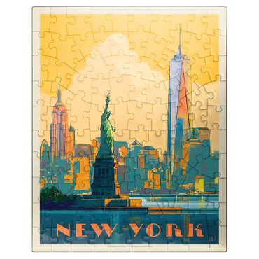 puzzleplate New York City: Skyline Glow, Vintage Poster 100 Jigsaw Puzzle