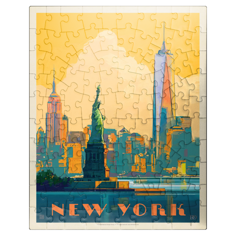puzzleplate New York City: Skyline Glow, Vintage Poster 100 Jigsaw Puzzle