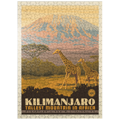 puzzleplate Kilimanjaro: Tallest Mountain in Africa, Vintage Poster 500 Jigsaw Puzzle