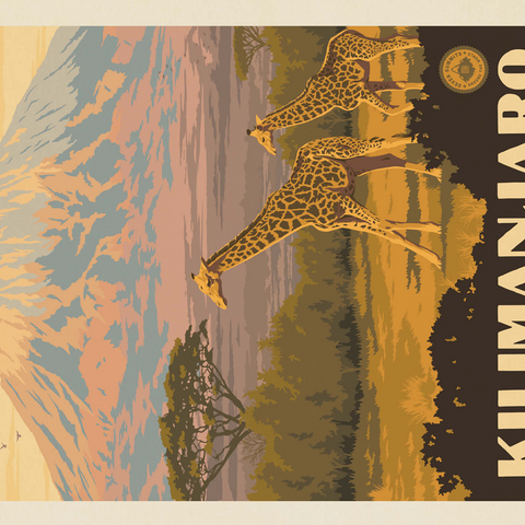 Kilimanjaro: Tallest Mountain in Africa, Vintage Poster 500 Jigsaw Puzzle 3D Modell