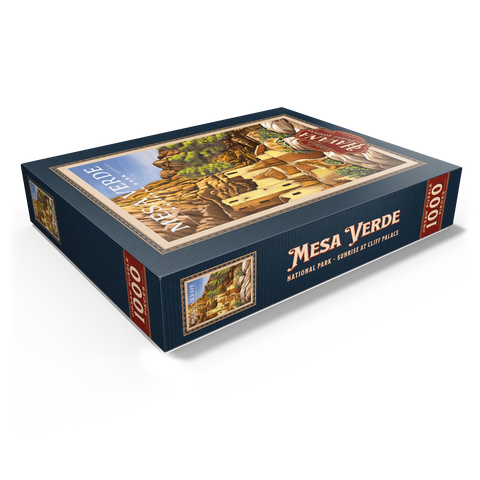 Mesa Verde National Park - Sunrise at Cliff Palace, Vintage Travel Poster 1000 Jigsaw Puzzle box view1