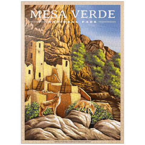 puzzleplate Mesa Verde National Park - Sunrise at Cliff Palace, Vintage Travel Poster 1000 Jigsaw Puzzle