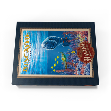Biscayne National Park - Manatees Whispering Beneath, Vintage Travel Poster 1000 Jigsaw Puzzle box view1