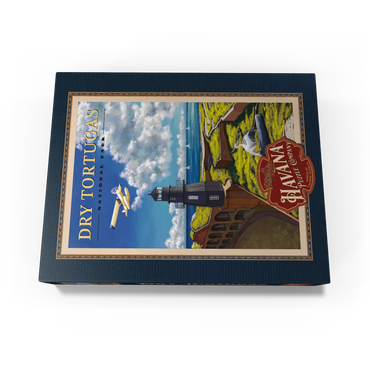 Dry Tortugas National Park - Fort Jefferson Lighthouse, Vintage Travel Poster 100 Jigsaw Puzzle box view1